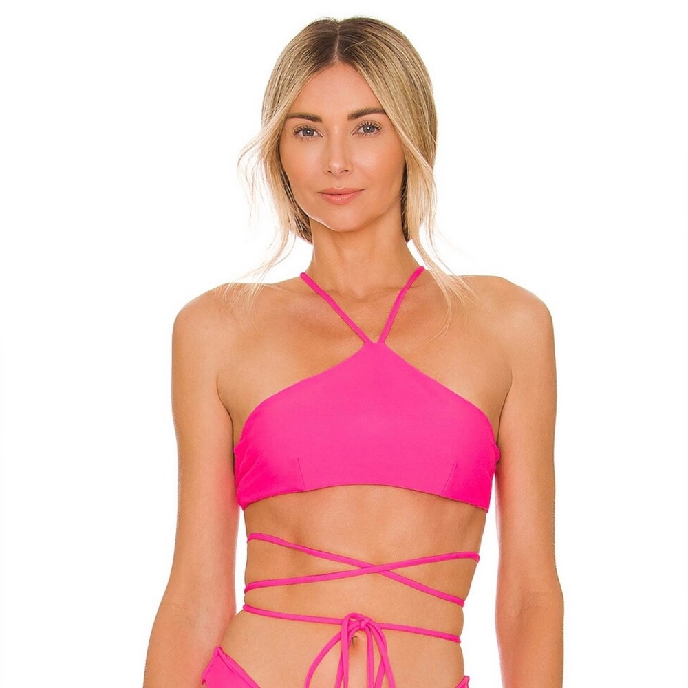 Lovers and Friends M 90's Vibes Bikini Top in Hot Pink